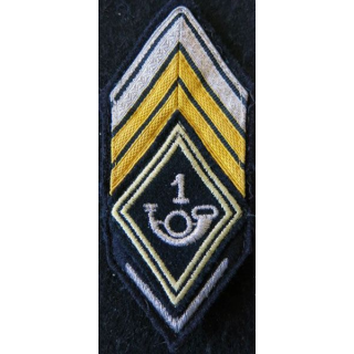 LOSANGE DE BRAS MODÈLE 45 : galon de caporal chef ADL du 1° Groupe de chasseurs ou 1° BC (CENTAC) chevron ancienneté 5 ans