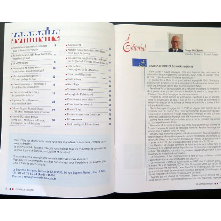 Le Souvenir Français N° 522 : bulletin avril 2021