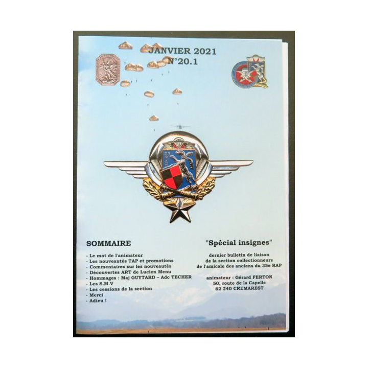 35° RAP janvier 2021 N°20.1 : bulletin de l'amicale des anciens du 35°RAP