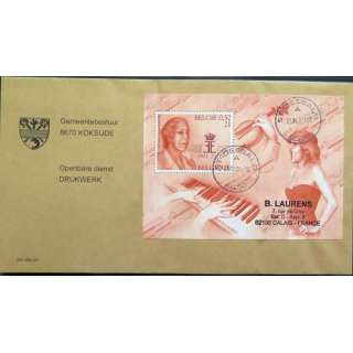 Enveloppe à entête du gemeentebestuur Koksijde avec blason et timbre belge