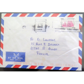 Enveloppe By Air Mail cachet Cambodge