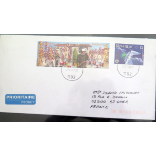 Enveloppe prioritaire avec 3 timbres Slovénie