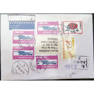 Enveloppe Air Mail par avion 6 timbres Roumanie