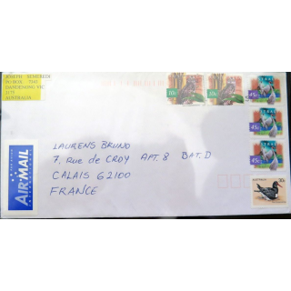 Enveloppe Air Mail avec 6 timbres Australie