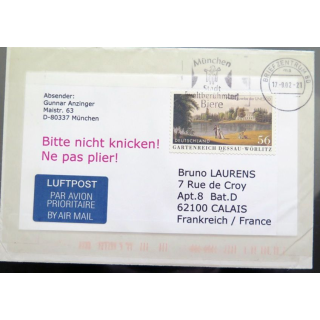 Enveloppe Luftpost par avion avec 1 timbre Allemagne