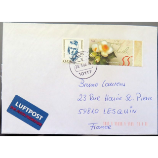 Enveloppe Luftpost par avion avec 2 timbres Allemagne