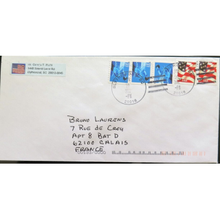 Enveloppe avec 5 timbres USA