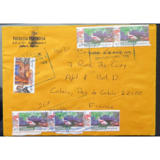 Enveloppe avec 6 timbres Mexique