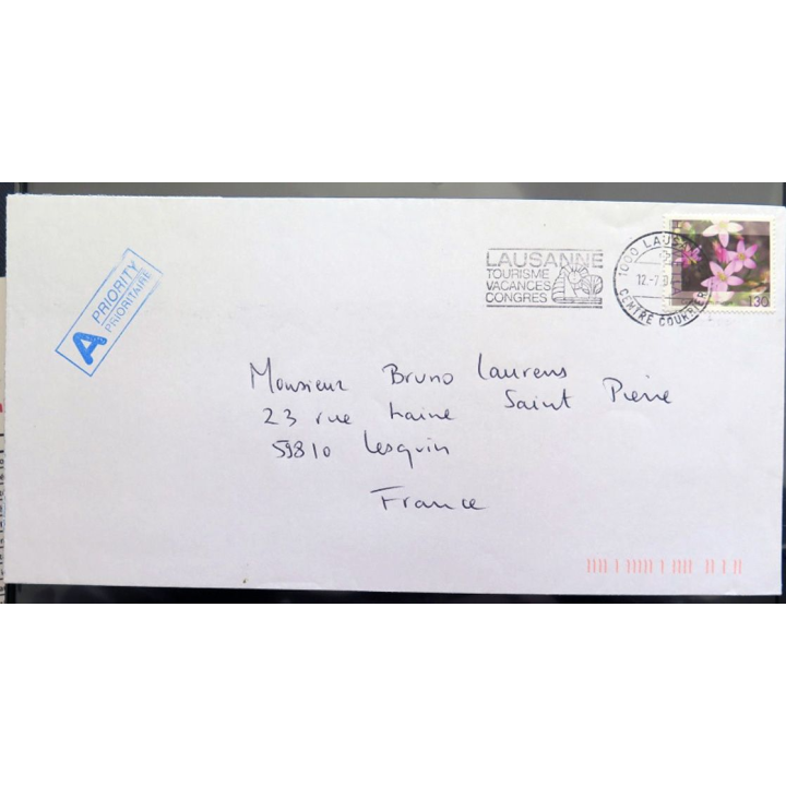 Enveloppe prioritaire avec 1 timbre Suisse