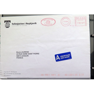 Enveloppe prioritaire avec tampon Reykjavik Islande