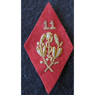 LOSANGE DE BRAS MODÈLE 45 :  officier de la 11° SIM Section d'Infirmiers Militaires de Casablanca cannetille