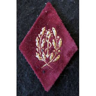 LOSANGE DE BRAS MODÈLE 45 :  sous-officier du Service de santé des armées sur velours amarante