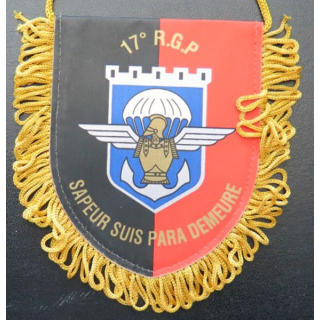 17° RGP : petit fanion de la CCL du 17° régiment du génie parachutiste  8 x 10 cm