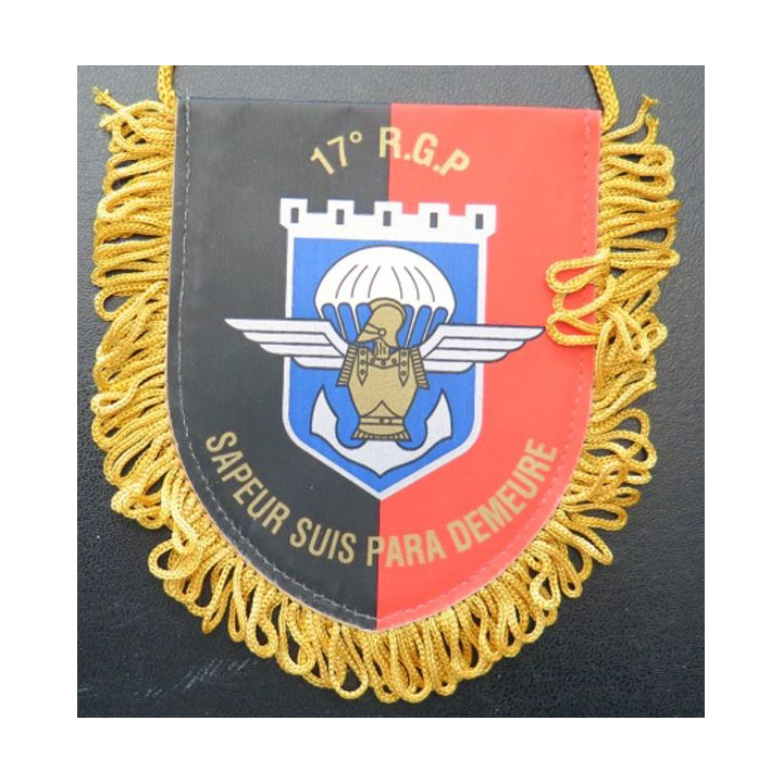 17° RGP : petit fanion de la CCL du 17° régiment du génie parachutiste  8 x 10 cm