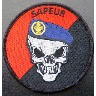Sapeur écusson tissé diamètre 10 cm sur scratch