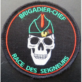 Brigadier Chef écusson tissé diamètre 10 cm sur scratch
