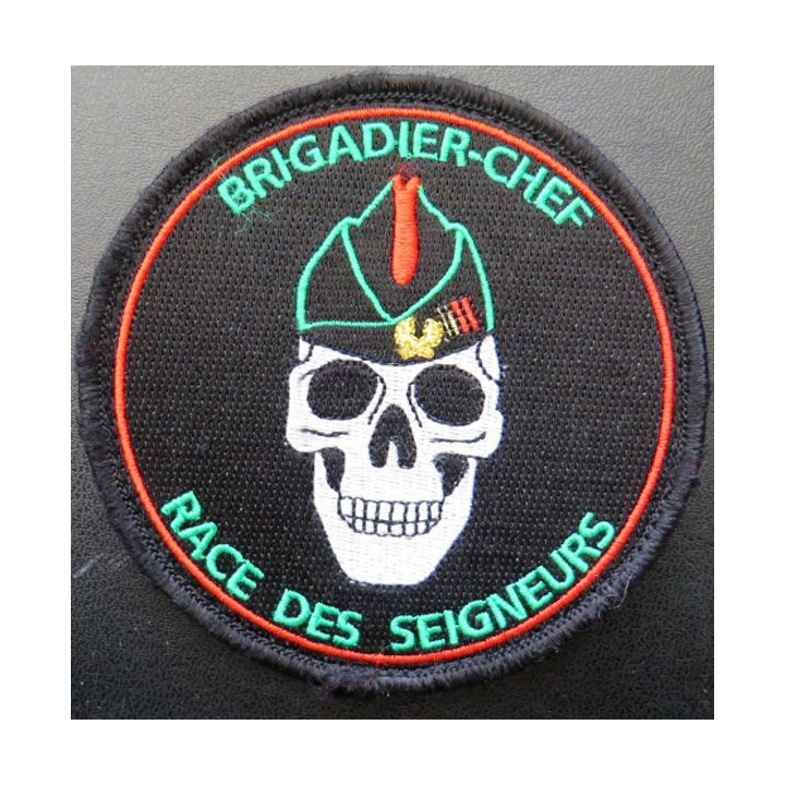 Brigadier Chef écusson tissé diamètre 10 cm sur scratch