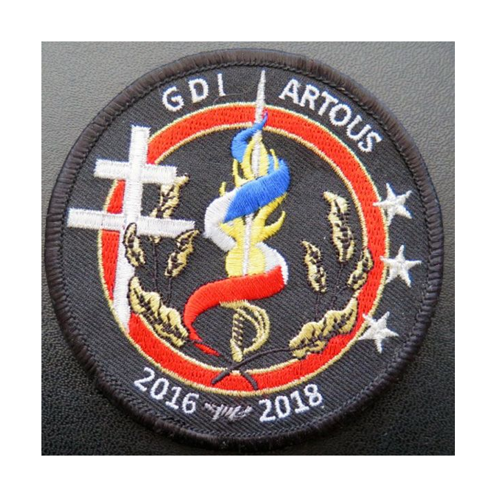 insigne tissu de la promotion GDI Artous  écusson tissé diamètre 8,5 cm sur scratch