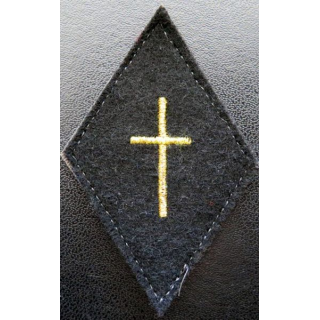 LOSANGE DE BRAS MODÈLE 45 : aumonier catholique (fils métallques) sur Velcro