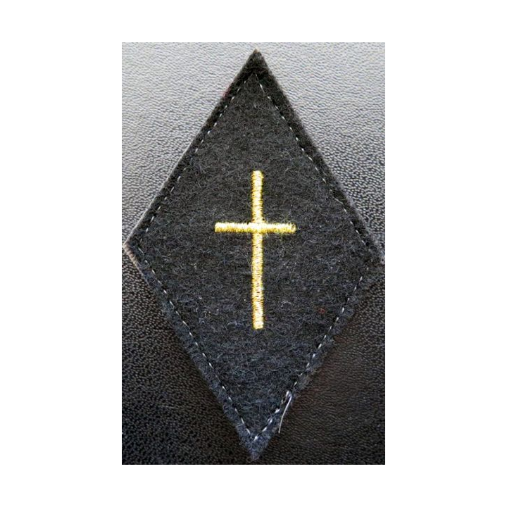 LOSANGE DE BRAS MODÈLE 45 : aumonier catholique (fils métallques) sur Velcro