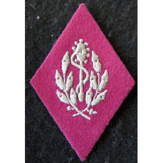 LOSANGE DE BRAS MODÈLE 45 :  personnel non officier (avant 1960) du Service de santé militaire fil doré