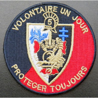 2° RG : insigne du 2° régiment du génie 5° Cie ? de diamètre 8 cm