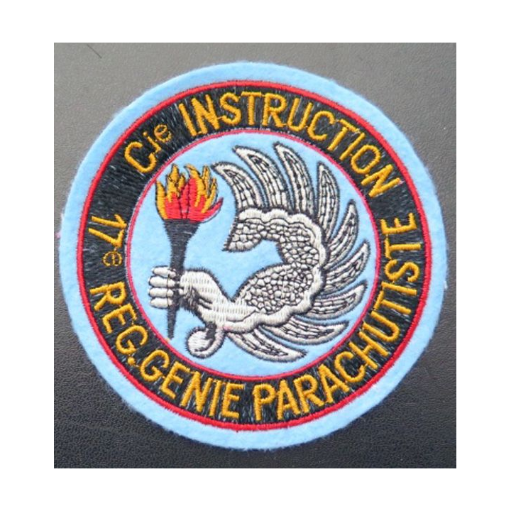 17° RGP : insigne tissu de la compagnie d'instruction du 17° RGP diamètre 10  cm