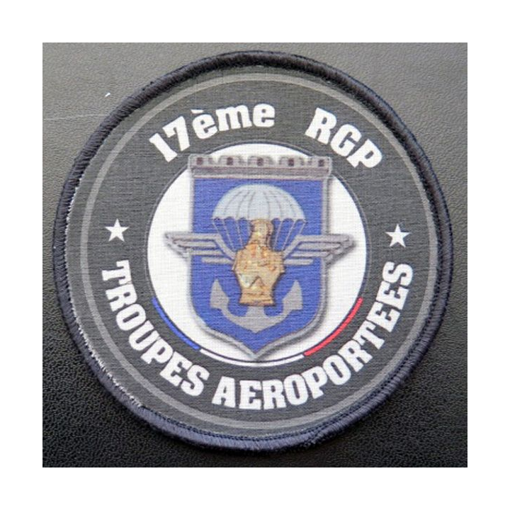 17° RGP : insigne tissu du 17° RGP trroupes aéroportées diamètre 9 cm