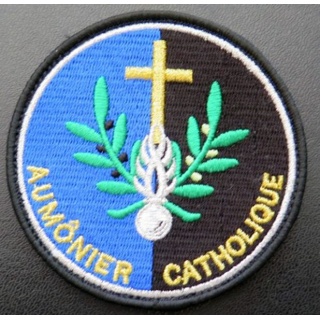 Insigne tissu d'aumonier catholique diamètre 8 cm