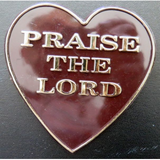 Plaque en plastique en forme de coeur "Praise the Lord" hauteur 10 cm