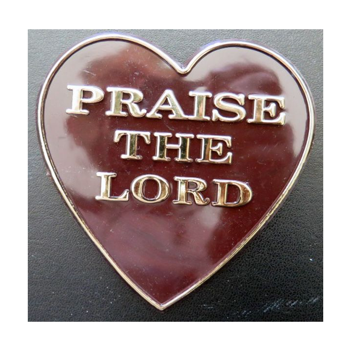 Plaque en plastique en forme de coeur "Praise the Lord" hauteur 10 cm