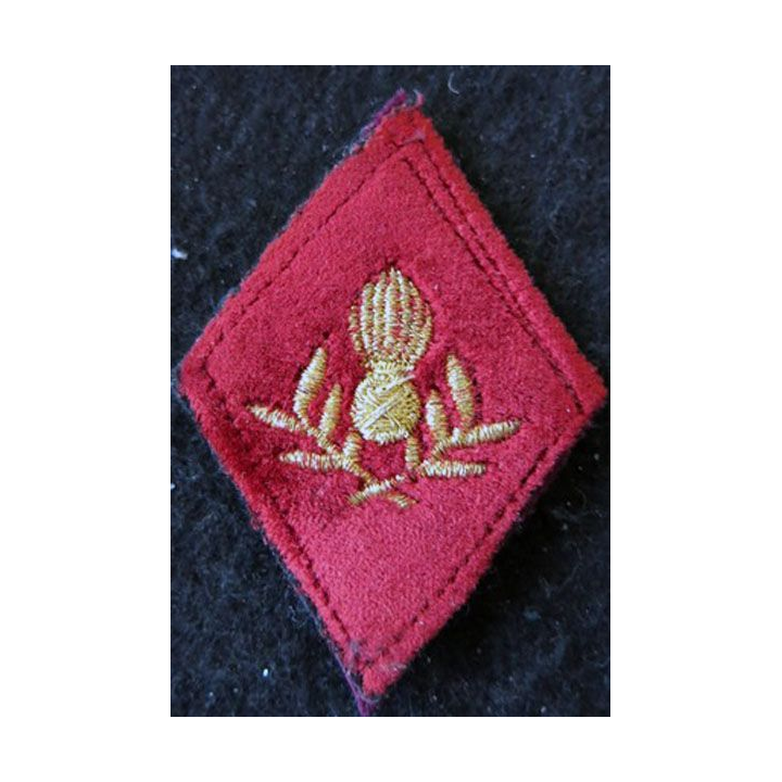LOSANGE DE BRAS MODÈLE 45 :  administration du Service de santé des armées fond velours fil doré