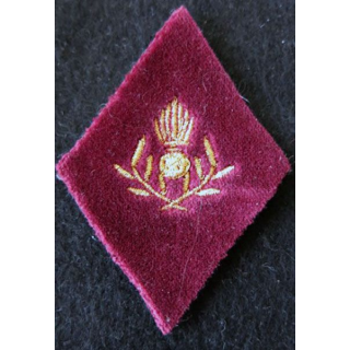 LOSANGE DE BRAS MODÈLE 45 : sous officier administration du Service de santé des armées fond velours fil doré