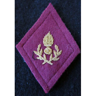 LOSANGE DE BRAS MODÈLE 45 : officier administration du Service de santé des armées fond feutre fil cannetille