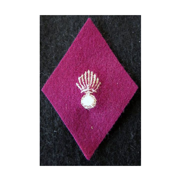 LOSANGE DE BRAS MODÈLE 45 : sous officier administration du Service de santé des armées fond feutre fil doré ( laminette )