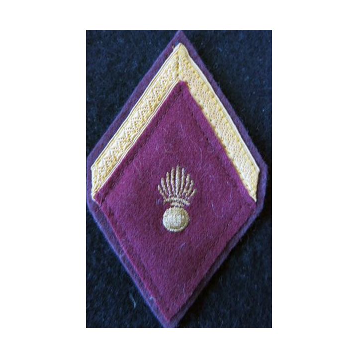 LOSANGE DE BRAS MODÈLE 45 : sergent appelé (PDL) du Service de santé des armées grenade en fil doré