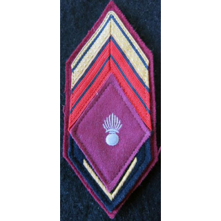LOSANGE DE BRAS MODÈLE 45 : caporal chef (ADL) du Service de santé des armées grenade en fil blanc gris chevron d'ancienneté