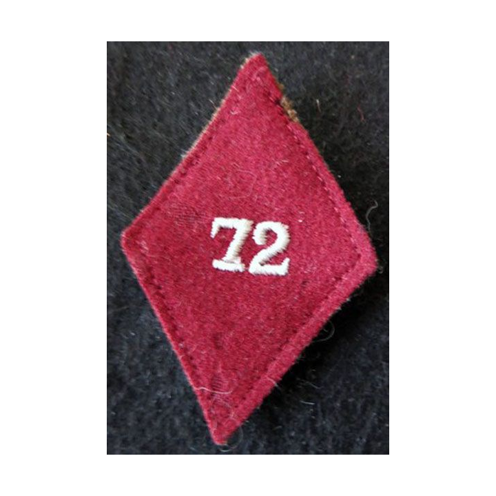 LOSANGE DE BRAS MODÈLE 45 :  AMA 72, modèle troupe  ambulances médicales d'armées N° 72 du service santé militaire
