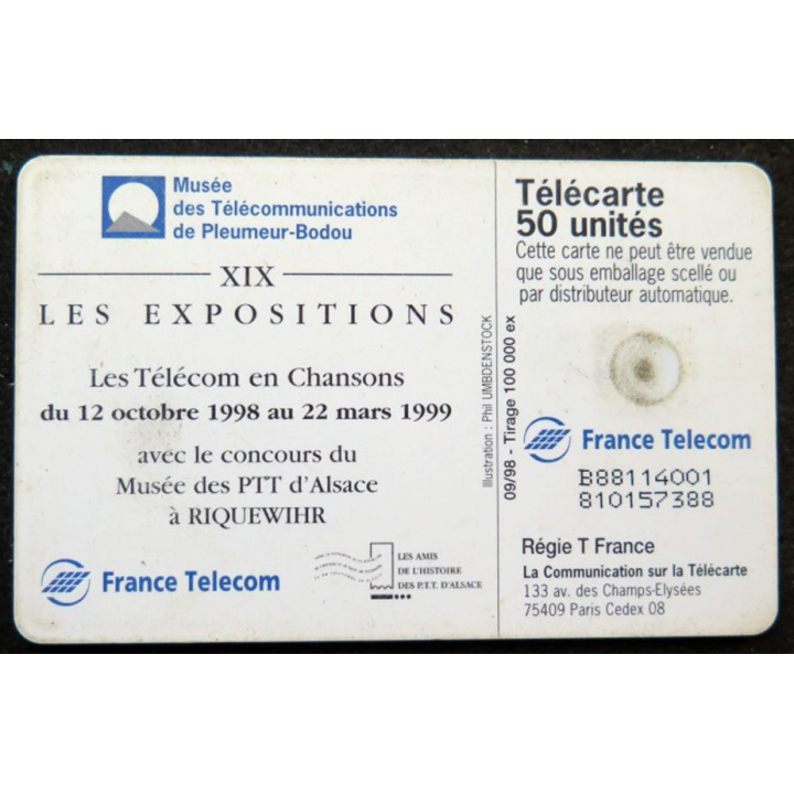 télécarte 50 unités France télécom XIX Les expositions