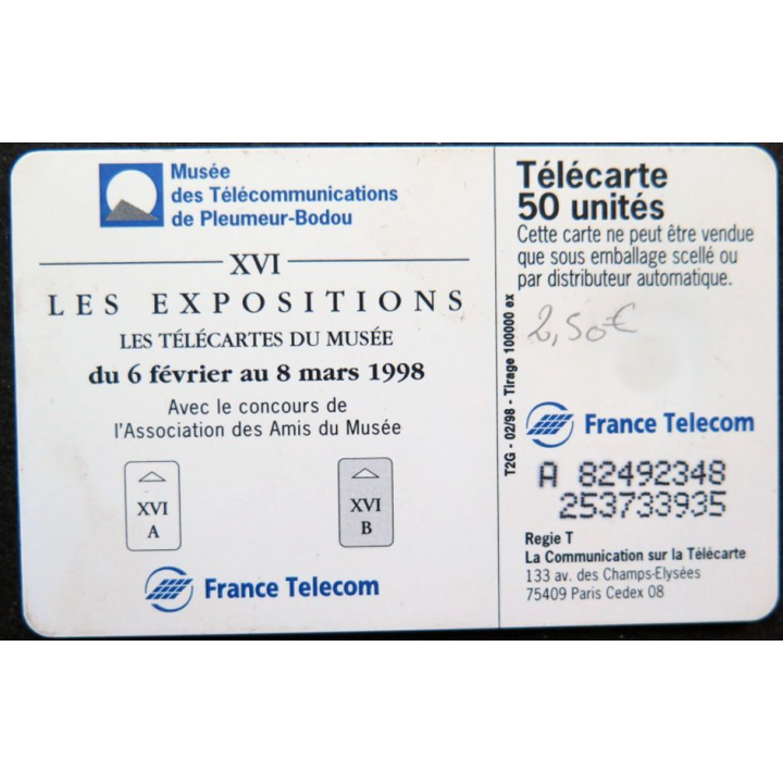 télécarte 50 unités France télécom XVI Les expositions