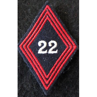 LOSANGE DE BRAS MODÈLE 45 :  22° Groupe vétérinaire, modèle sous officiers du service santé militaire AFN