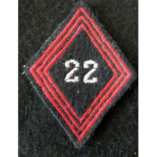 LOSANGE DE BRAS MODÈLE 45 :  22° Groupe vétérinaire, modèle sous officiers du service santé militaire AFN