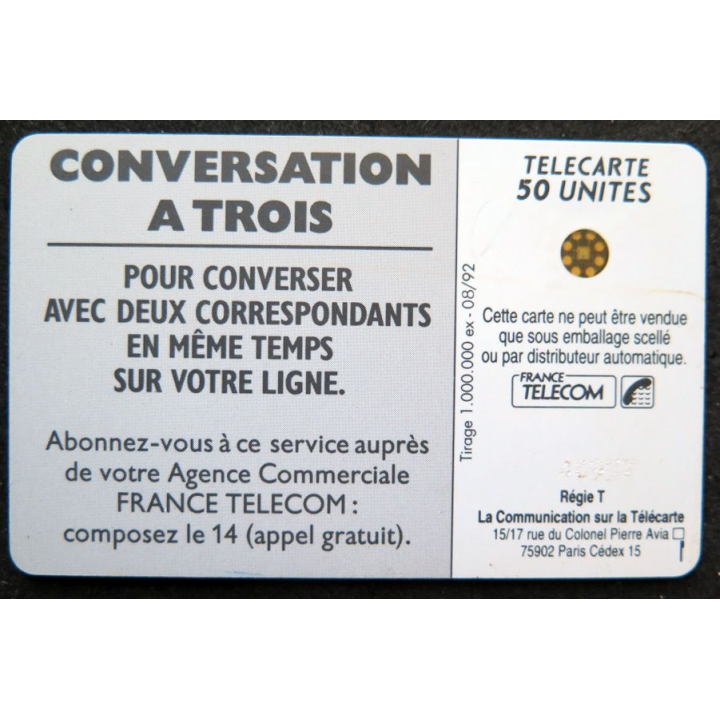 télécarte 50 unités France télécom Conversation à trois