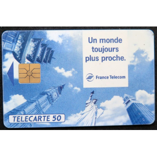 télécarte 50 unités France télécom un monde toujours plus proche