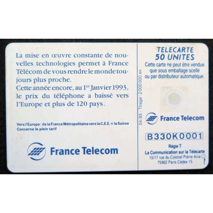 télécarte 50 unités France télécom un monde toujours plus proche