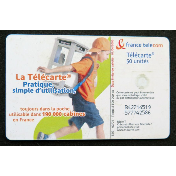 télécarte 50 unités France télécom pratique simple d'utilisation
