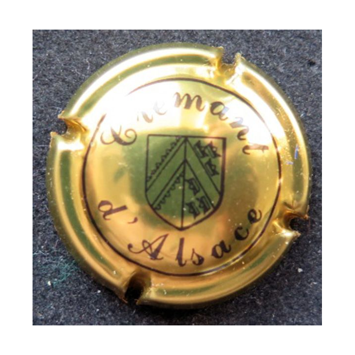 Capsule Muselet de Crémant d'Alsace n° 30 Or pâle et noir