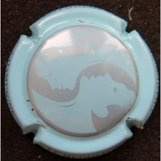 Capsule Muselet de champagne Cheurlin Panfilo n° 1 bleu pâle et argent