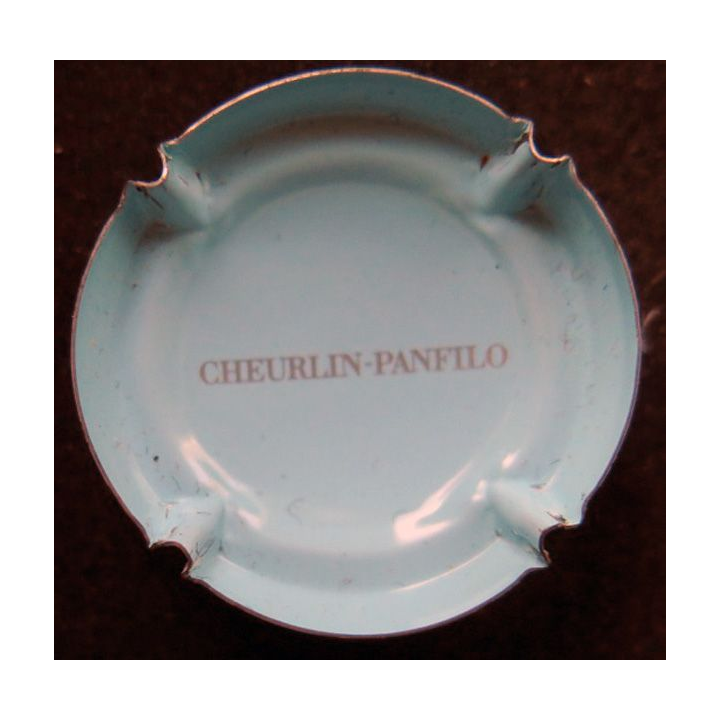 Capsule Muselet de champagne Cheurlin Panfilo n° 1 bleu pâle et argent