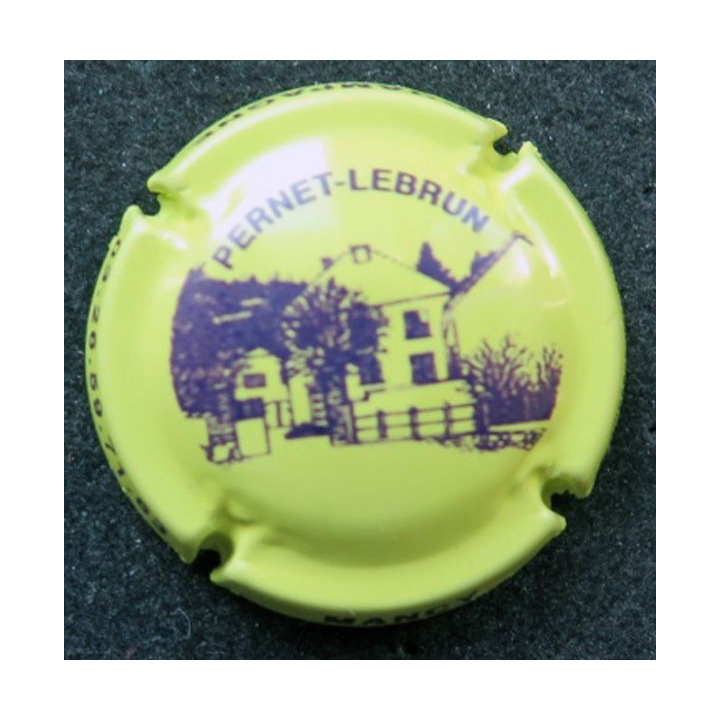 Capsule Muselet de champagne Pernet-Lebrun n° 15 vert jaune et violet